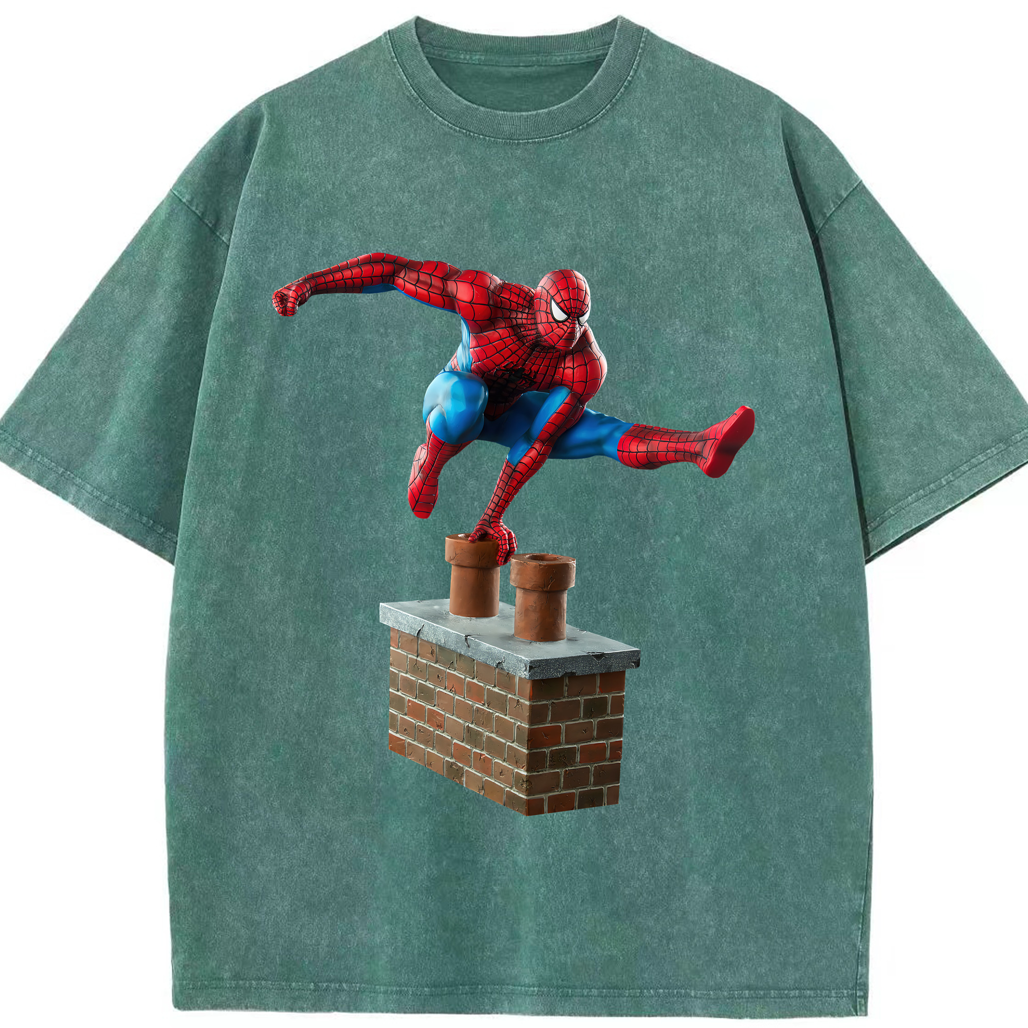 （画像用） Spider Man スパイダーマン 綿100% ヴィンテージ風 半袖Tシャツ（フロントプリント）